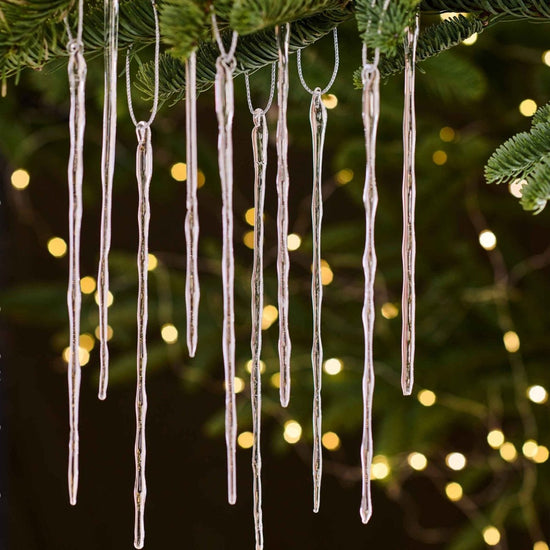 texxture Chalet™ Glass Icicle Ornament, Set Of 6 - lily & onyx