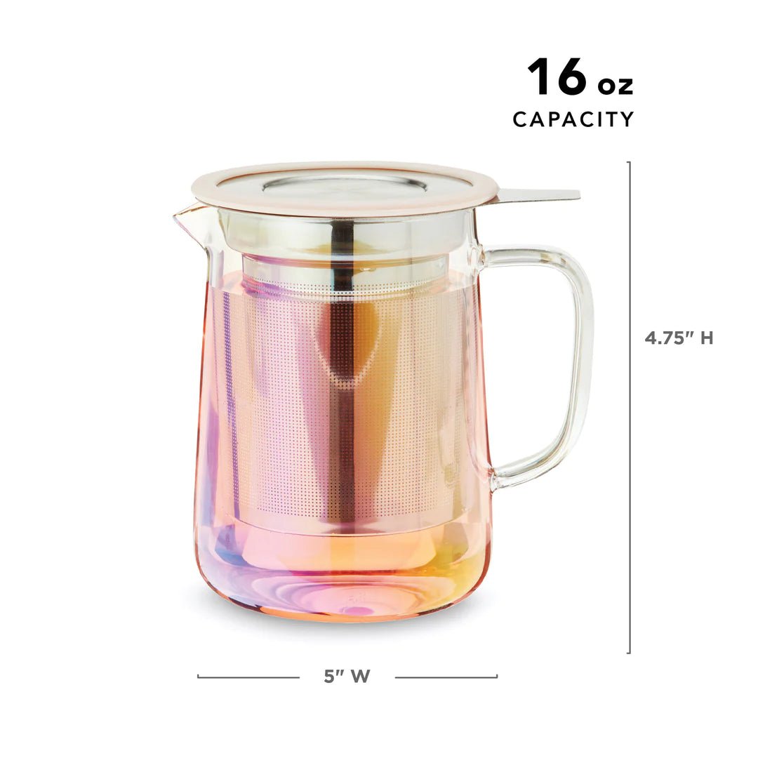 Pinky Up Chas™ Mini Glass Teapot & Infuser, 16 Oz - lily & onyx