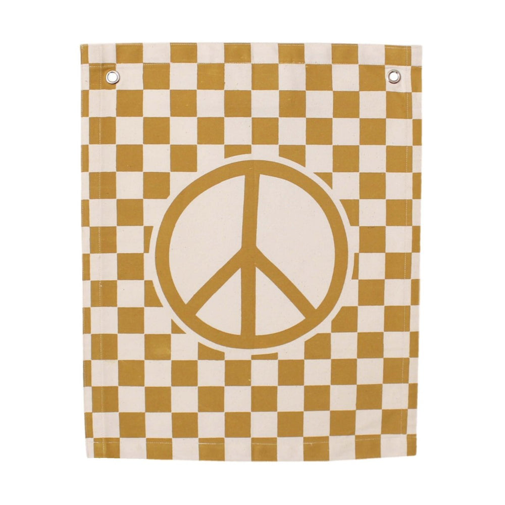 Imani Collective Checkered Peace Sign Banner - lily & onyx