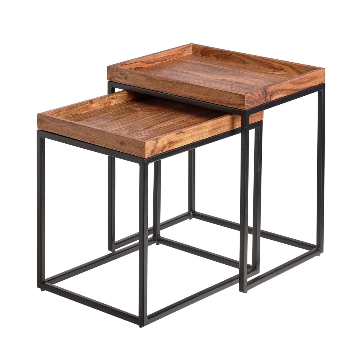 texxture Chicago Acacia Wood Nesting Side Table, Set Of 2 - lily & onyx