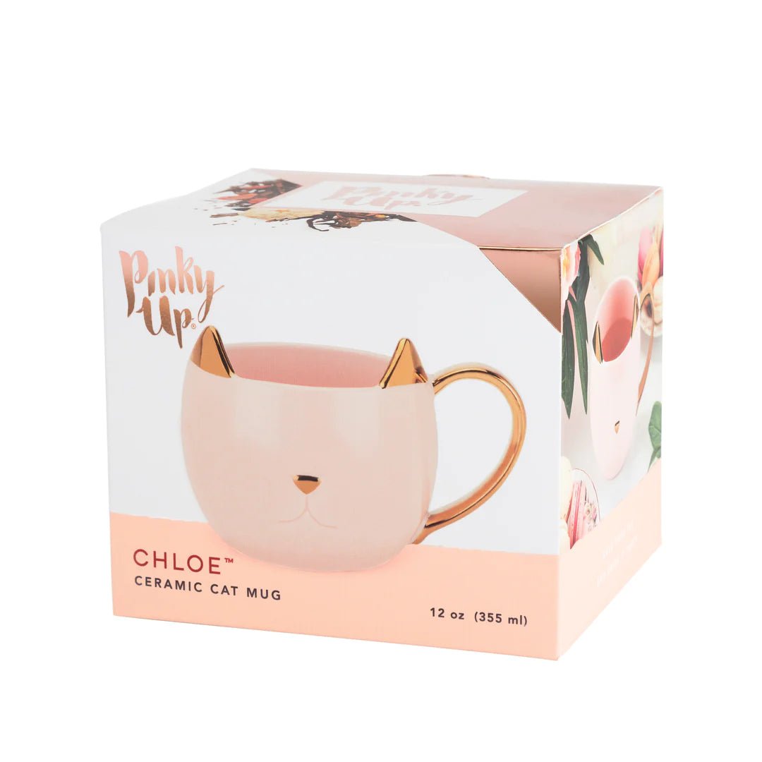 Pinky Up Chloe™ Ceramic Cat Mug, 12 Oz - lily & onyx