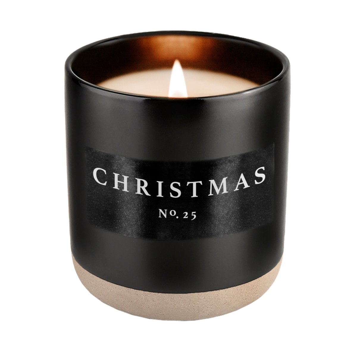 Sweet Water Decor Christmas Soy Candle - Black Stoneware Jar - 12 oz - lily & onyx