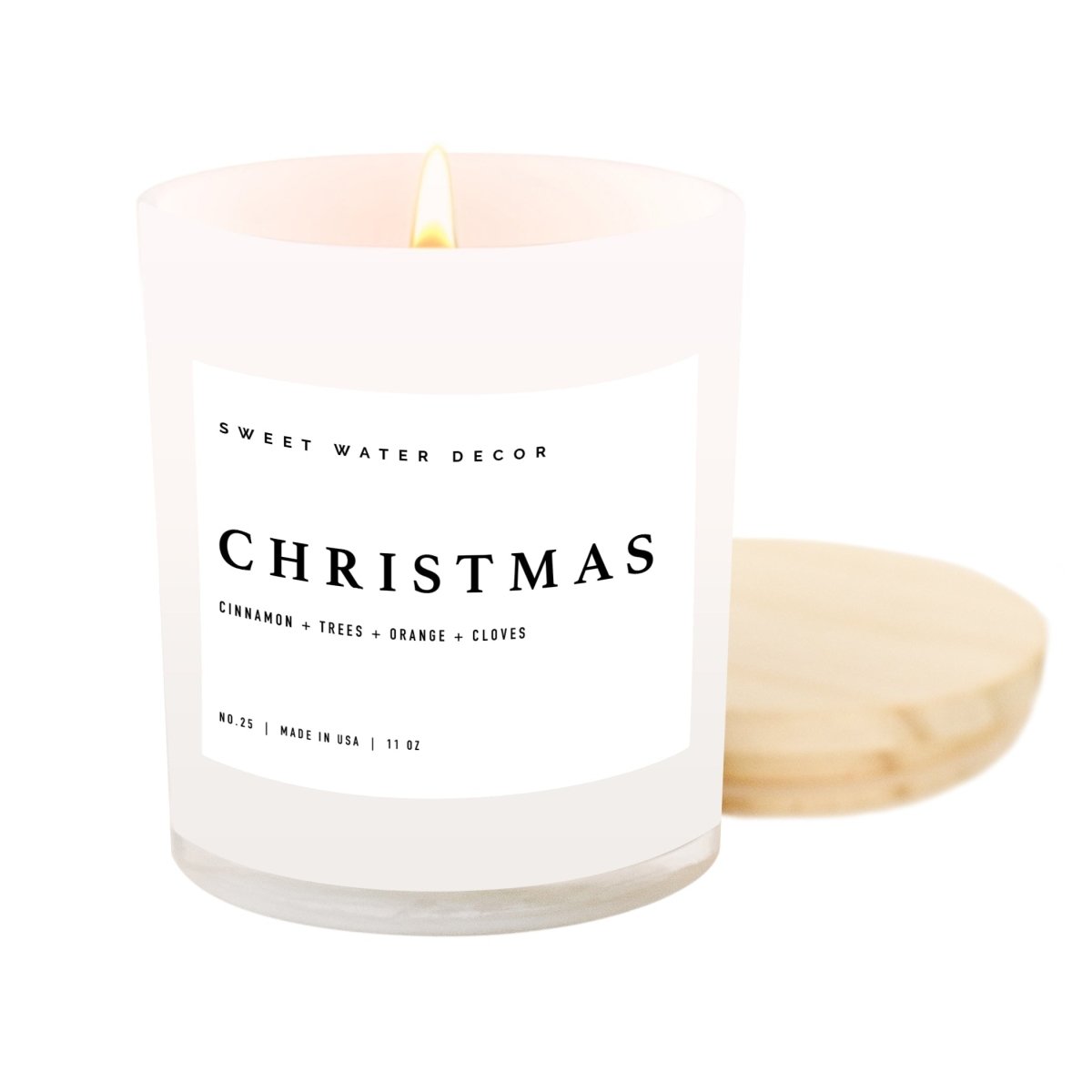 Sweet Water Decor Christmas Soy Candle - White Jar - 11 oz - lily & onyx