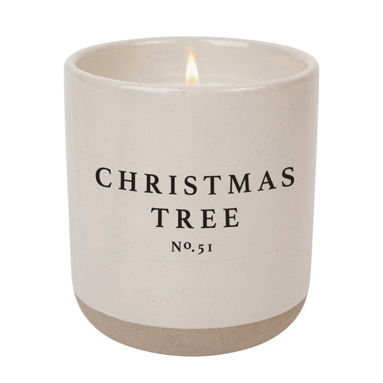 Sweet Water Decor Christmas Tree Soy Candle - Cream Stoneware Jar - 12 oz - lily & onyx