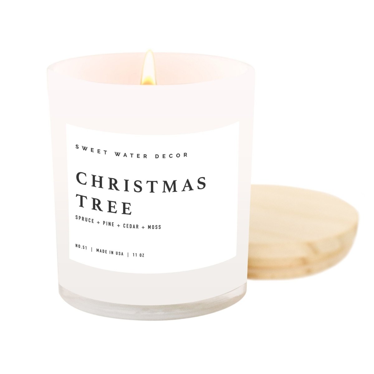 Sweet Water Decor Christmas Tree Soy Candle - White Jar - 11 oz - lily & onyx