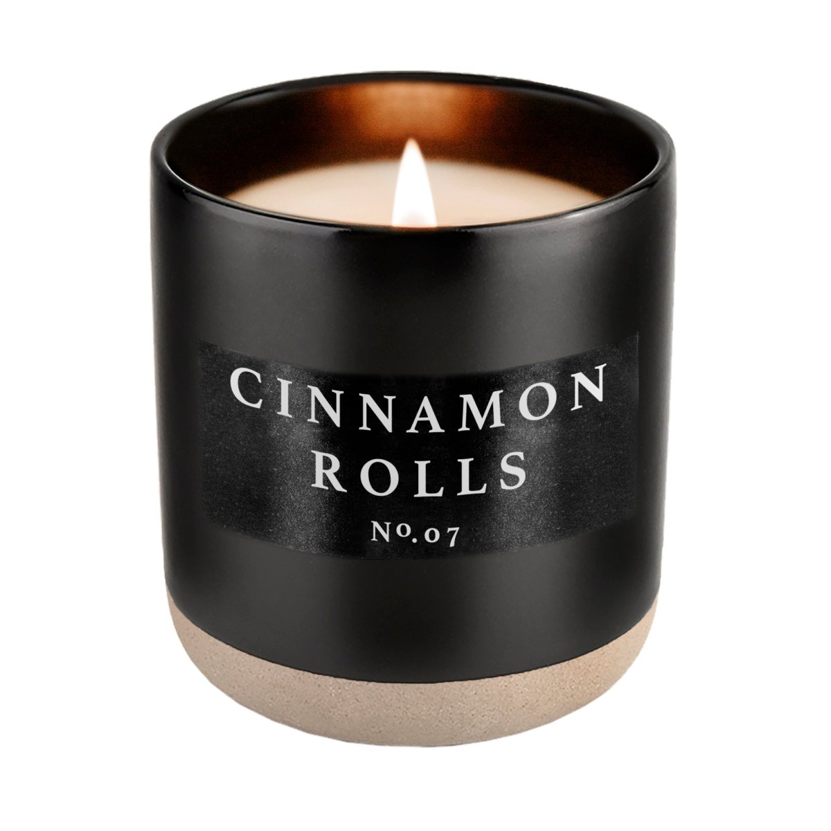 Sweet Water Decor Cinnamon Rolls Soy Candle - Black Stoneware Jar - 12 oz - lily & onyx