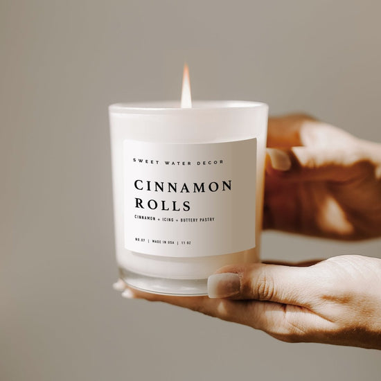 Sweet Water Decor Cinnamon Rolls Soy Candle - White Jar - 11 oz - lily & onyx