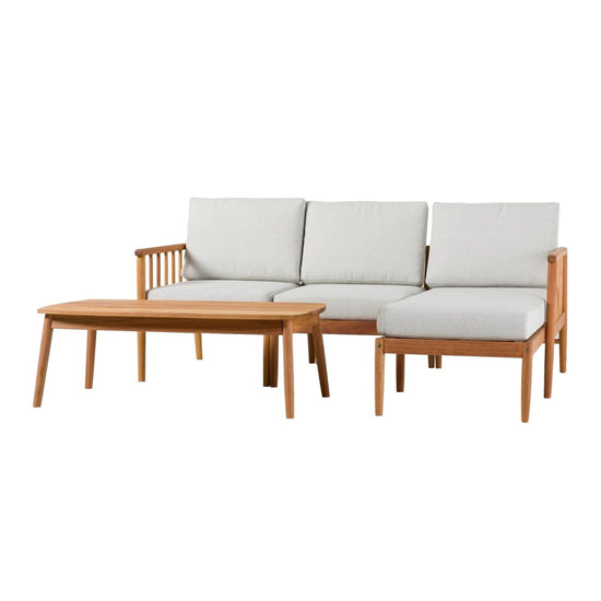 Walker Edison Circa Modern 4-Piece Spindle Solid Wood Outdoor L-Shaped Sectional Set - lily & onyx