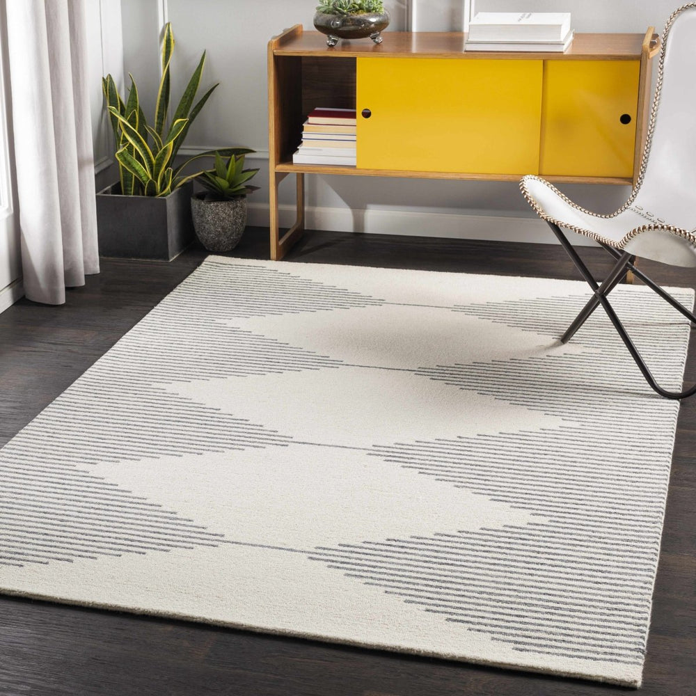 Hauteloom Clapham Beige Diamond Wool Rug - lily & onyx