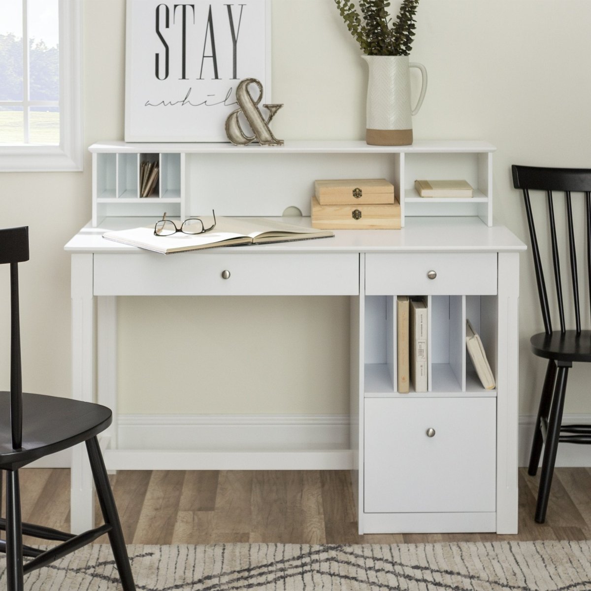 Walker Edison Clara Desk with Hutch - lily & onyx