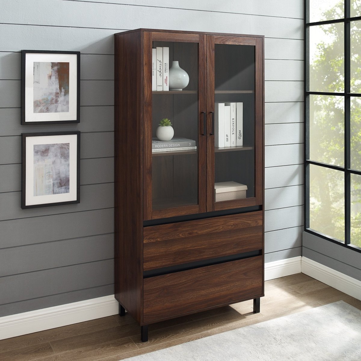 Walker Edison Clark Storage Hutch - lily & onyx