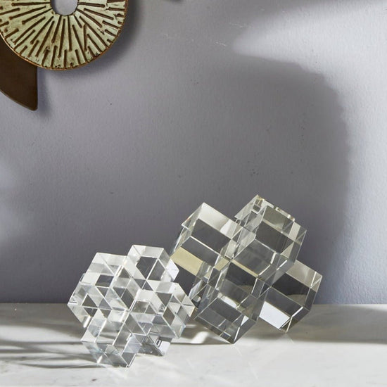 Load image into Gallery viewer, Sagebrook Home Clear Crystal Geometric Object - lily &amp;amp; onyx
