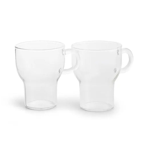 Sagaform Clear Glass Mug with Handle, Set of 2 - lily & onyx