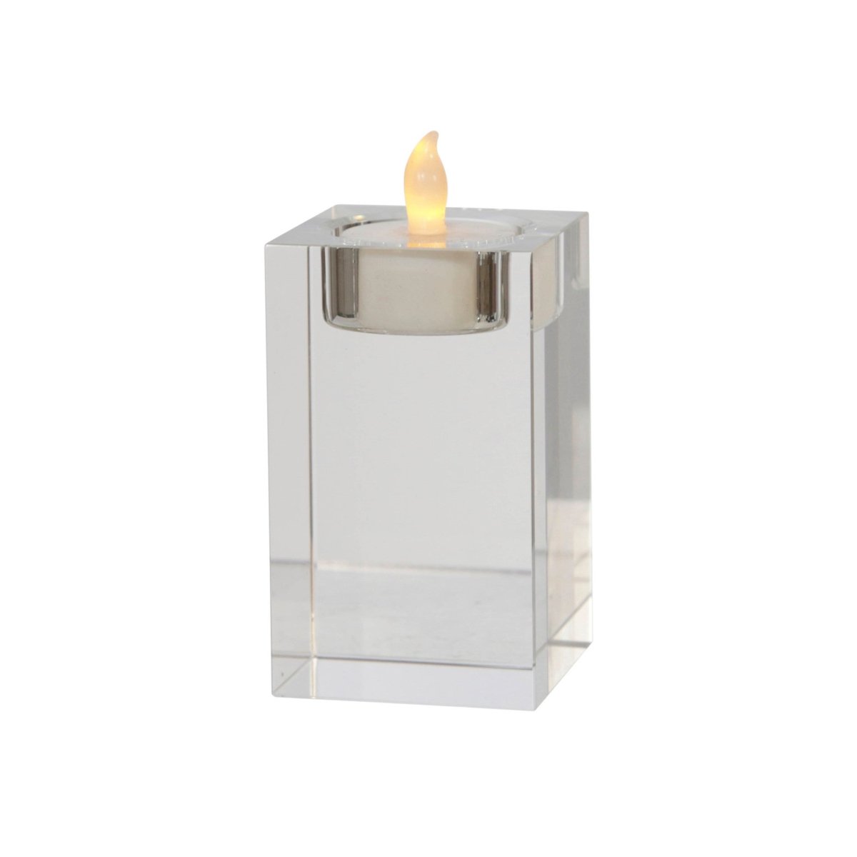 Load image into Gallery viewer, Sagebrook Home Clear Glass Square Pillar Candle Holder - lily &amp;amp; onyx
