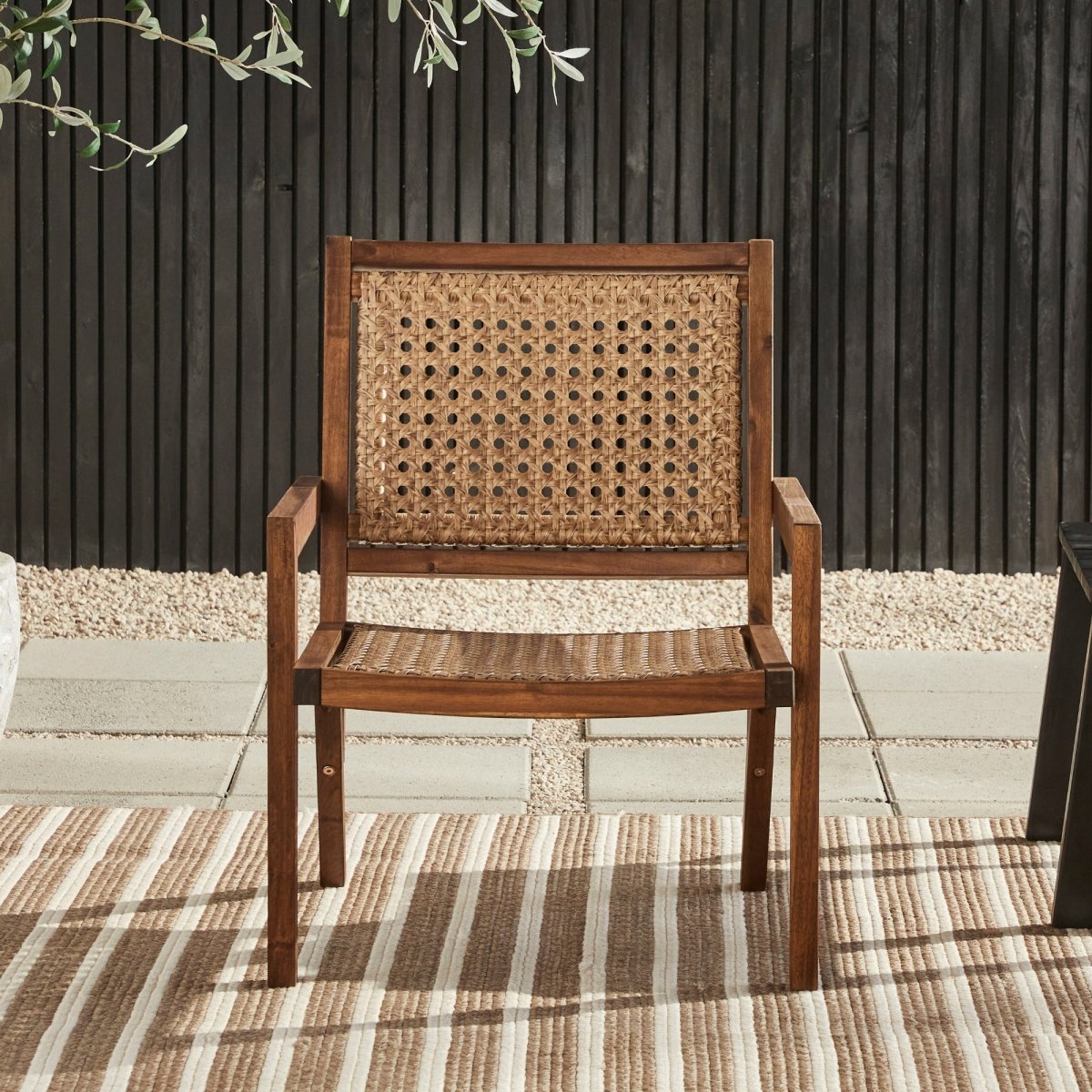 Walker Edison Colby Boho Solid Wood Outdoor Accent Chair - lily & onyx