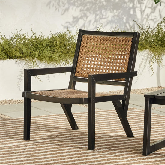Walker Edison Colby Boho Solid Wood Outdoor Accent Chair - lily & onyx