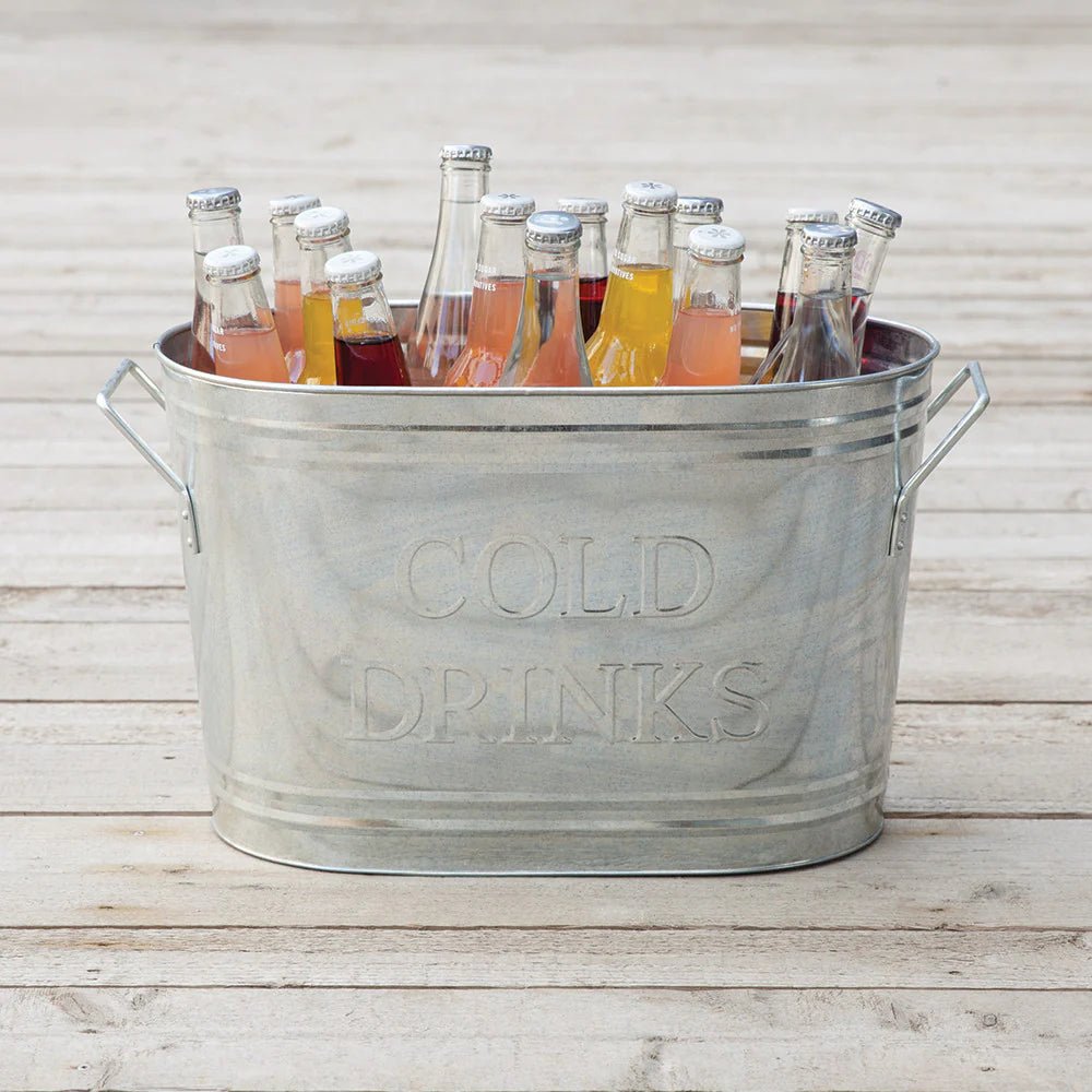 Twine Living Cold Drinks Galvanized Metal Tub - lily & onyx