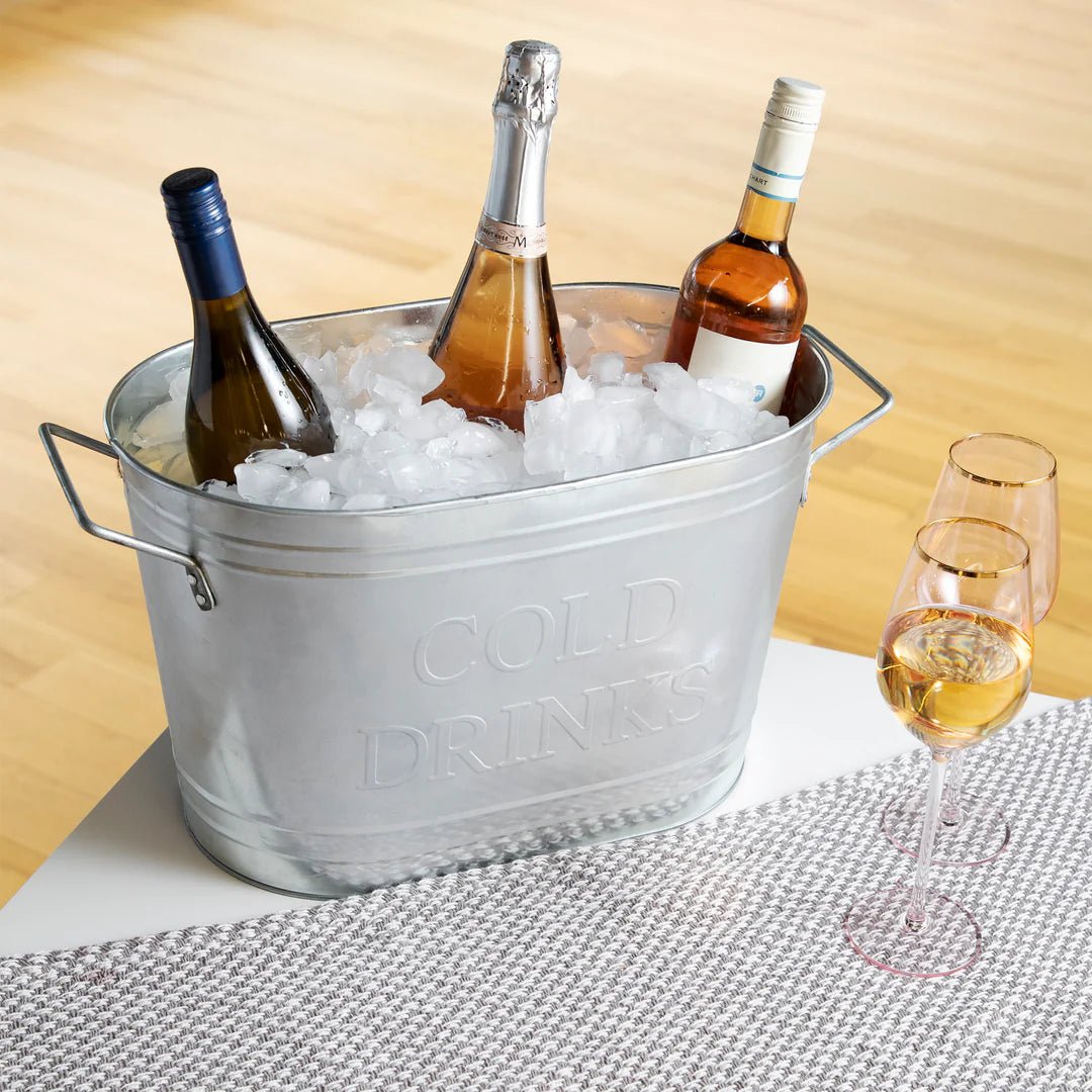 Twine Living Cold Drinks Galvanized Metal Tub - lily & onyx