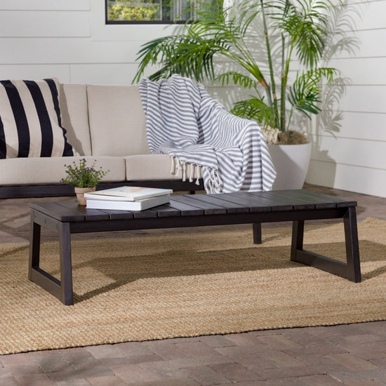 Walker Edison Cologne Modern Solid Wood Outdoor Slat-Top Coffee Table - lily & onyx