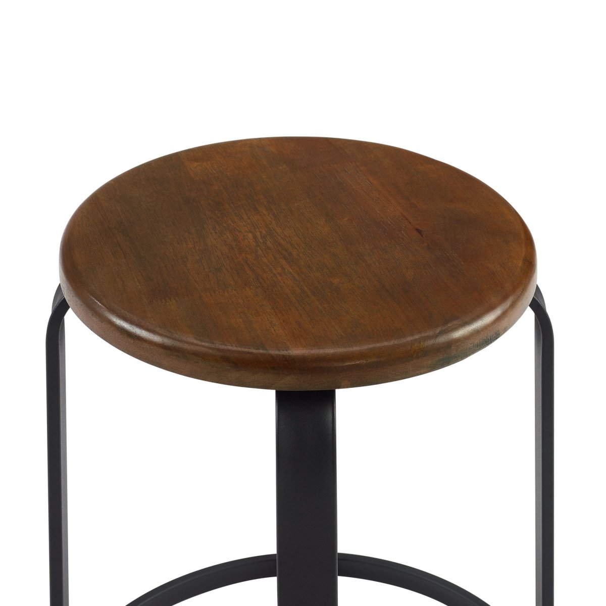 Walker Edison Colton 26" Metal and Wood Round Kitchen Bar Stool - lily & onyx