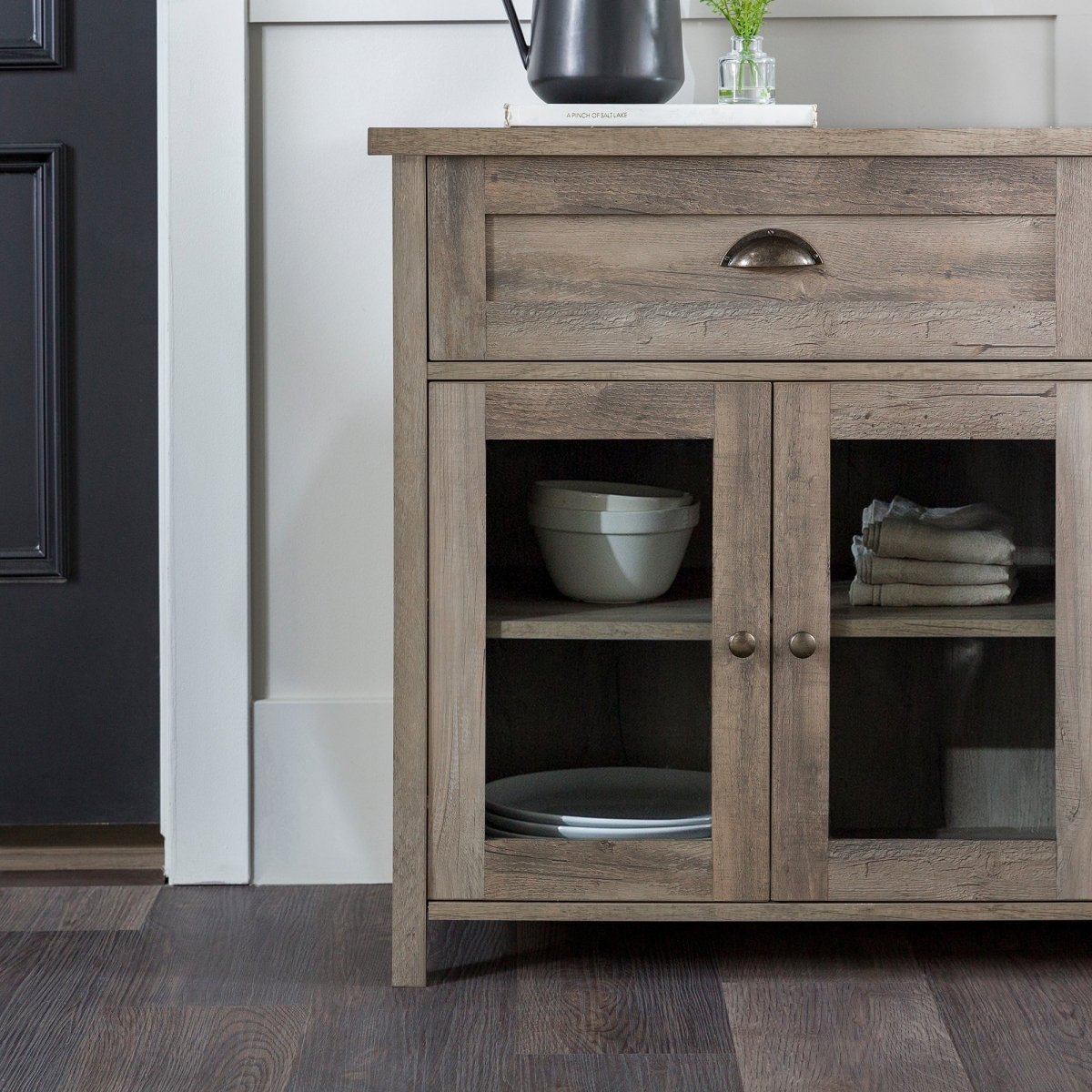 Walker Edison Conrad Farmhouse Glass Door Sideboard - lily & onyx