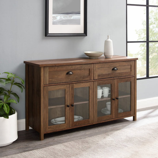 Walker Edison Conrad Farmhouse Glass Door Sideboard - lily & onyx