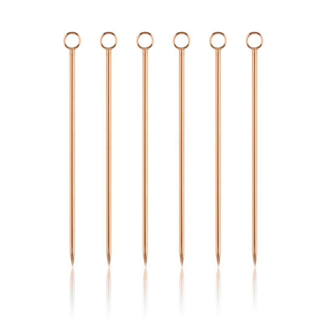 Viski Copper Cocktail Picks, Set of 6 - lily & onyx