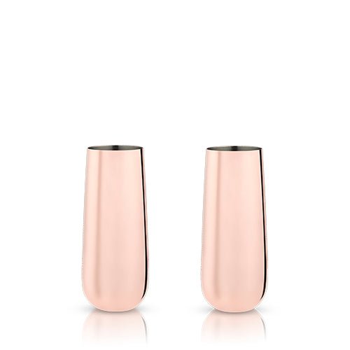 Viski Copper Stemless Champagne Flutes - lily & onyx