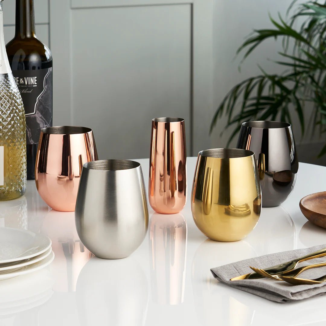 Viski Copper Stemless Wine Glasses - lily & onyx