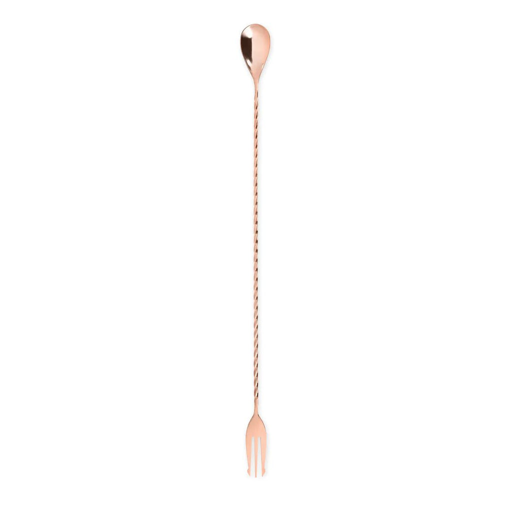 Twisted Bar Spoon Fork End - 40cm : The Whisky Exchange