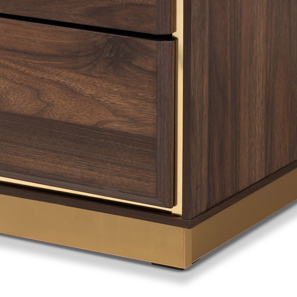 
                      
                        Baxton Studio Cormac Modern And Contemporary Wood And Gold Metal 8 Drawer Dresser - lily & onyx
                      
                    