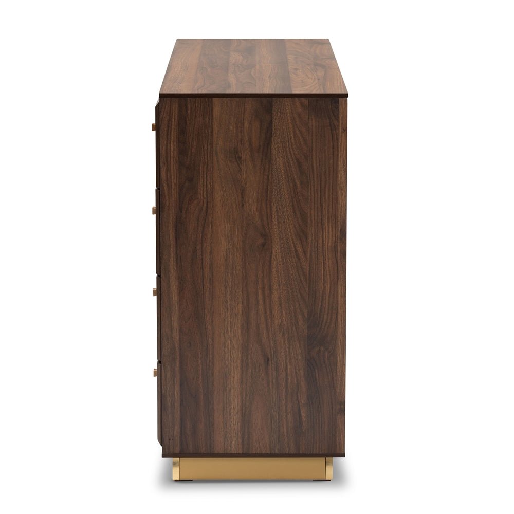 Baxton Studio Cormac Modern And Contemporary Wood And Gold Metal 8 Drawer Dresser - lily & onyx