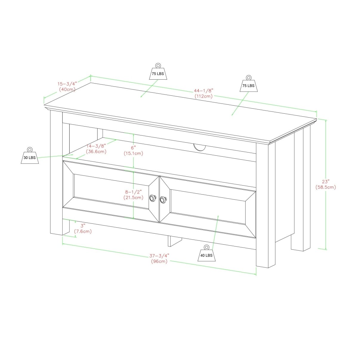 Walker Edison Cortez Wood TV Stand