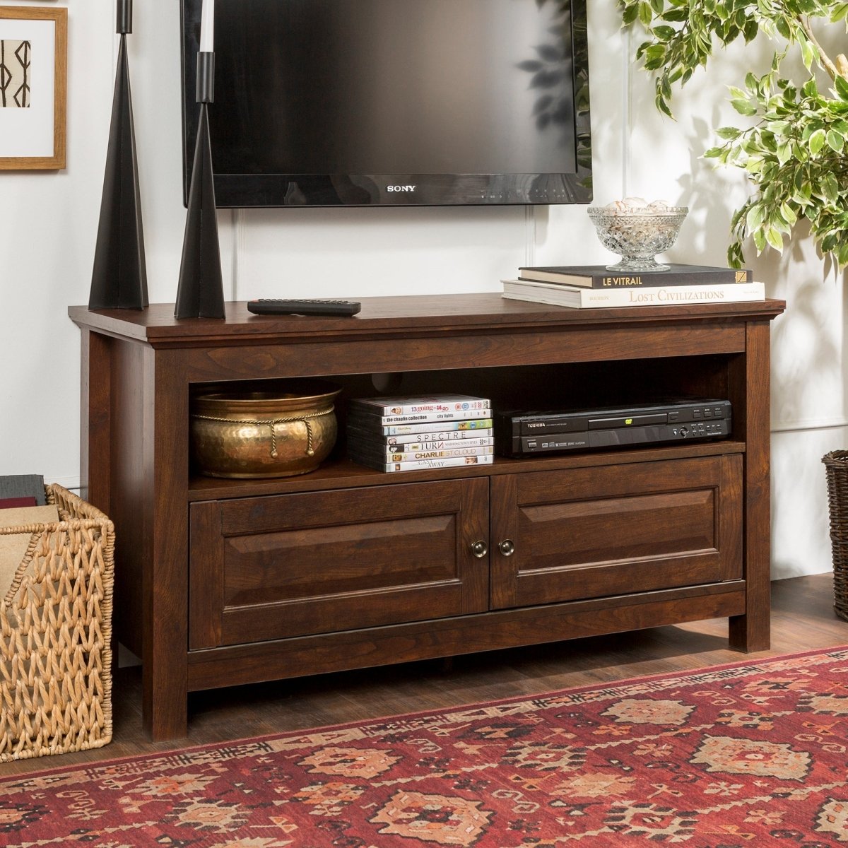 Walker Edison Cortez Wood TV Stand