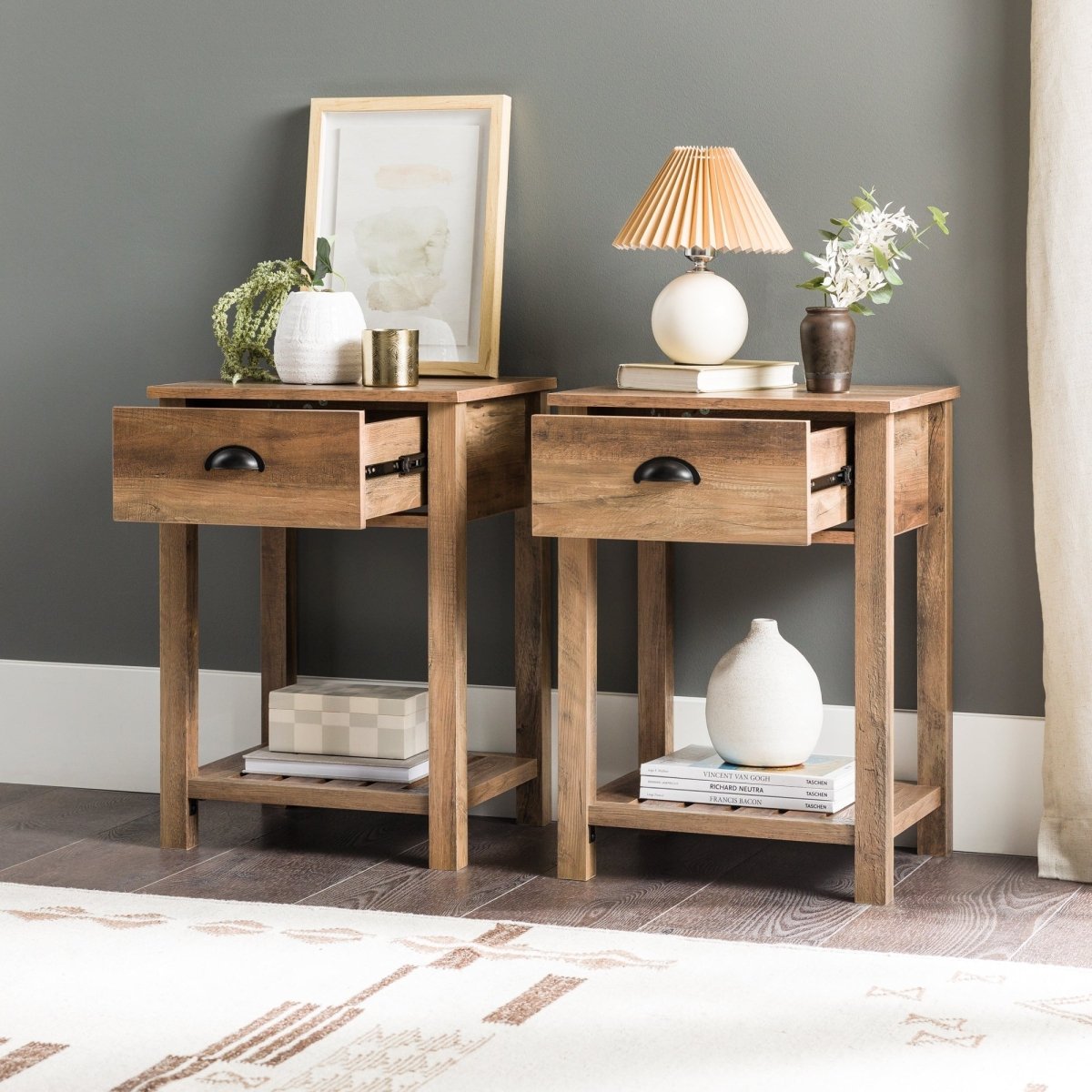 Walker Edison Country Nightstand / Side Table - lily & onyx