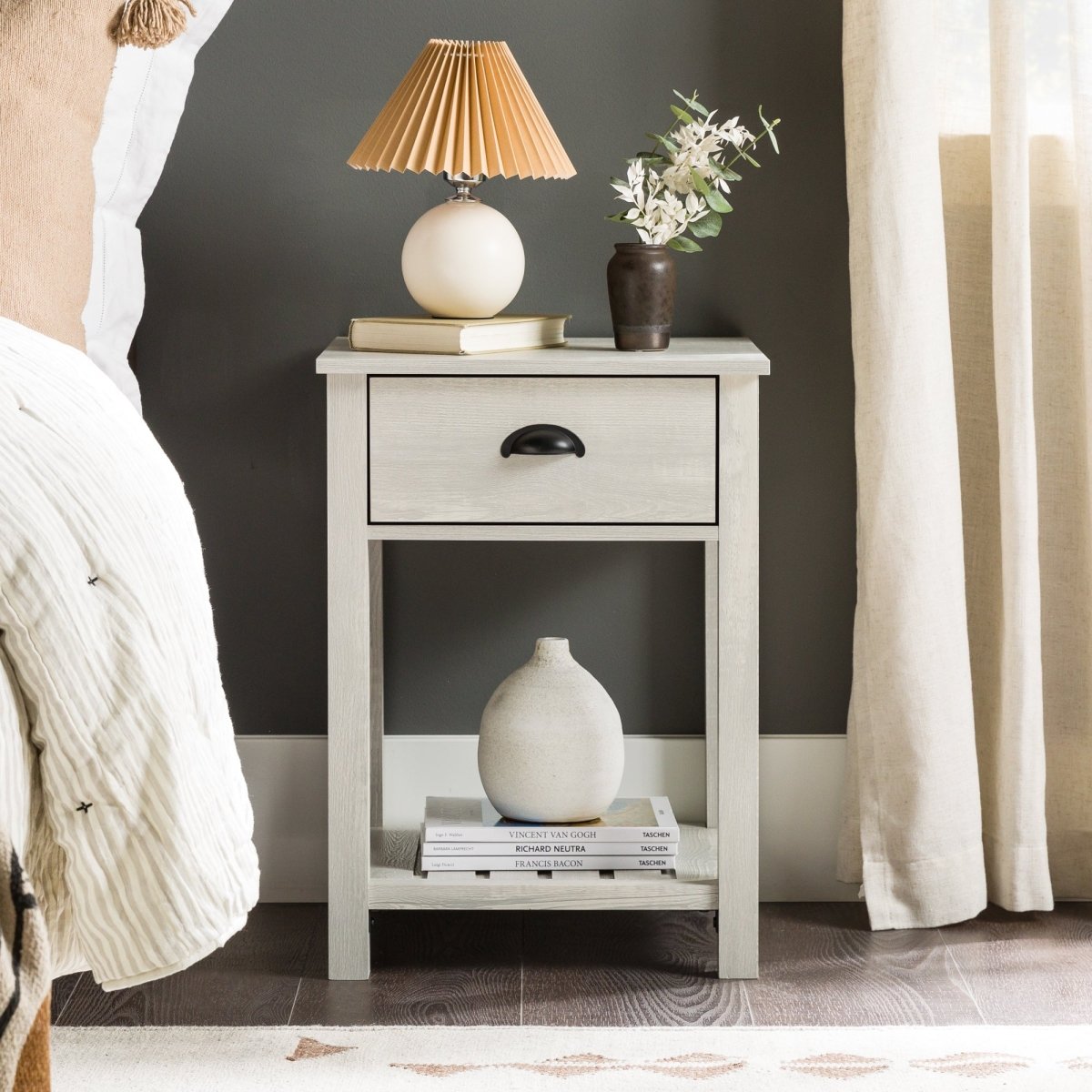 Walker Edison Country Nightstand / Side Table - lily & onyx