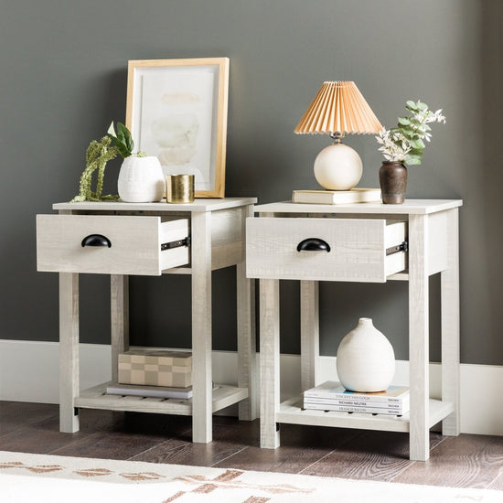 Walker Edison Country Nightstand / Side Table - lily & onyx