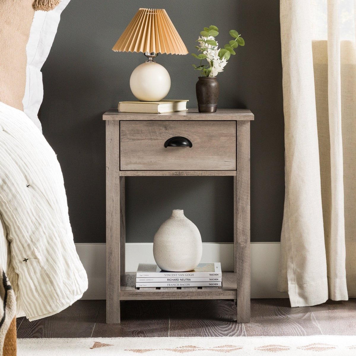 Walker Edison Country Nightstand / Side Table - lily & onyx