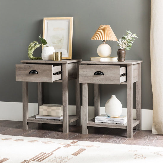 Walker Edison Country Nightstand / Side Table - lily & onyx