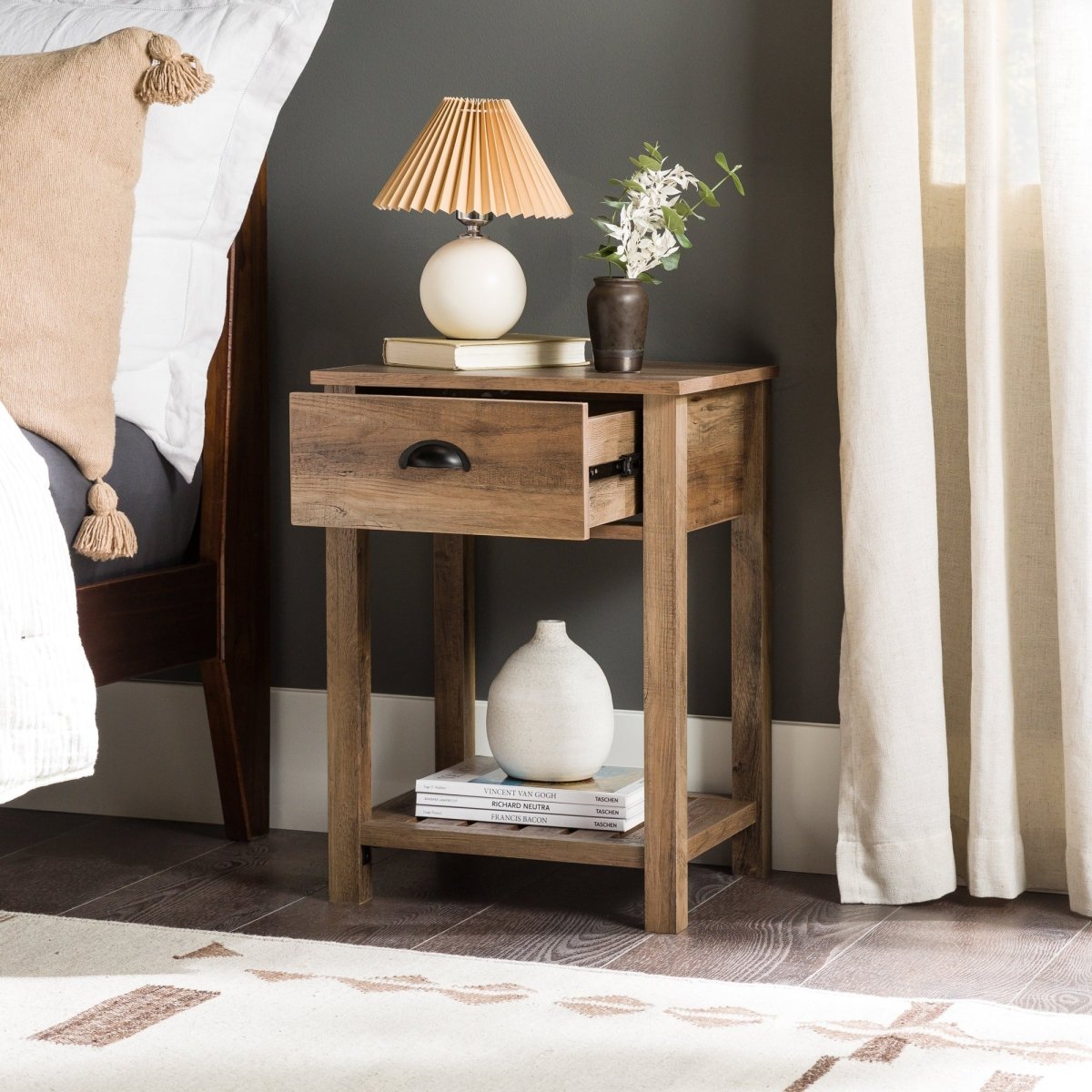 Walker Edison Country Nightstand / Side Table - lily & onyx