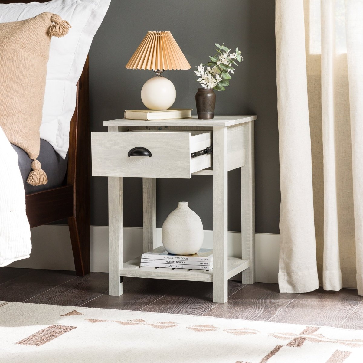 Walker Edison Country Nightstand / Side Table - lily & onyx