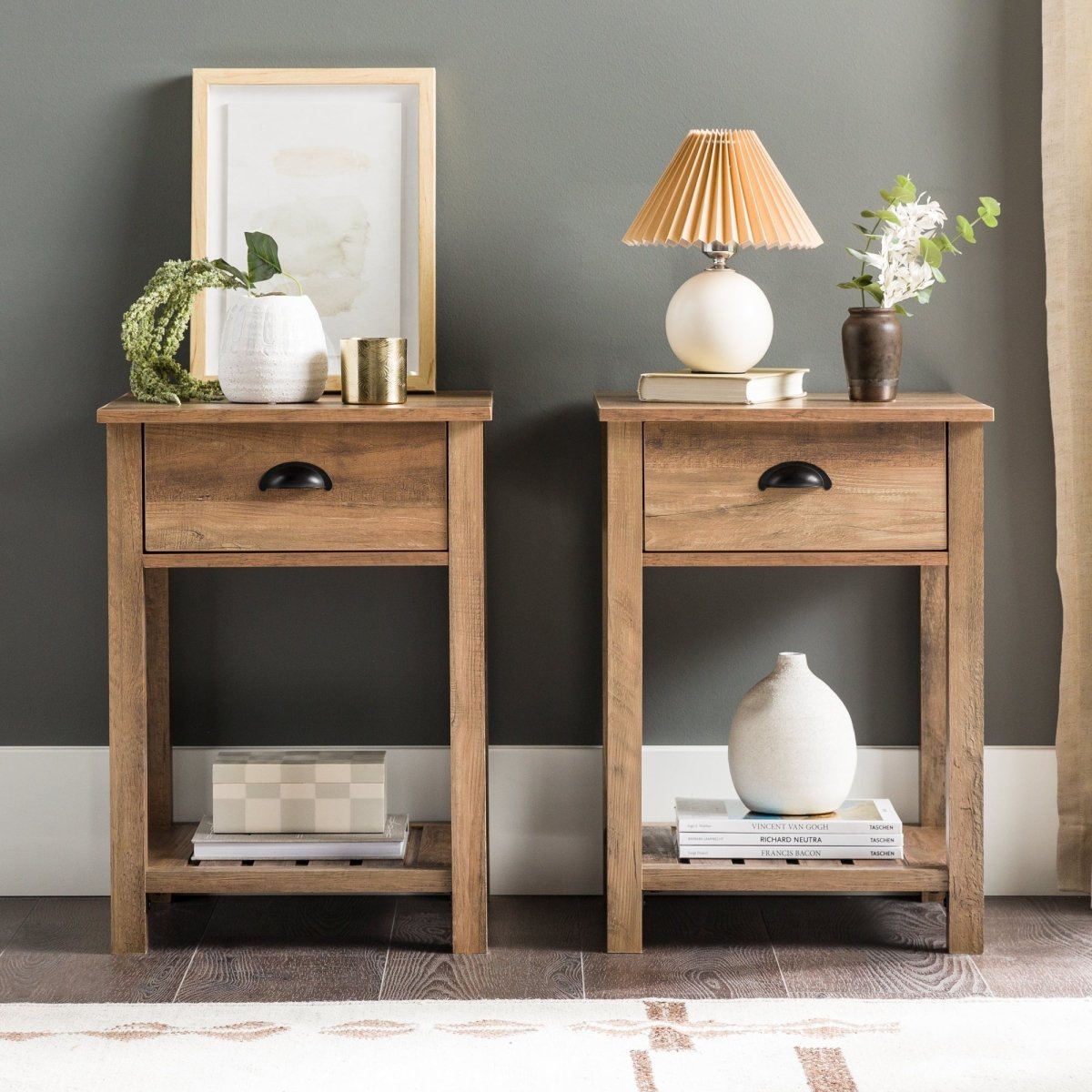 Walker Edison Country Nightstand / Side Table - lily & onyx