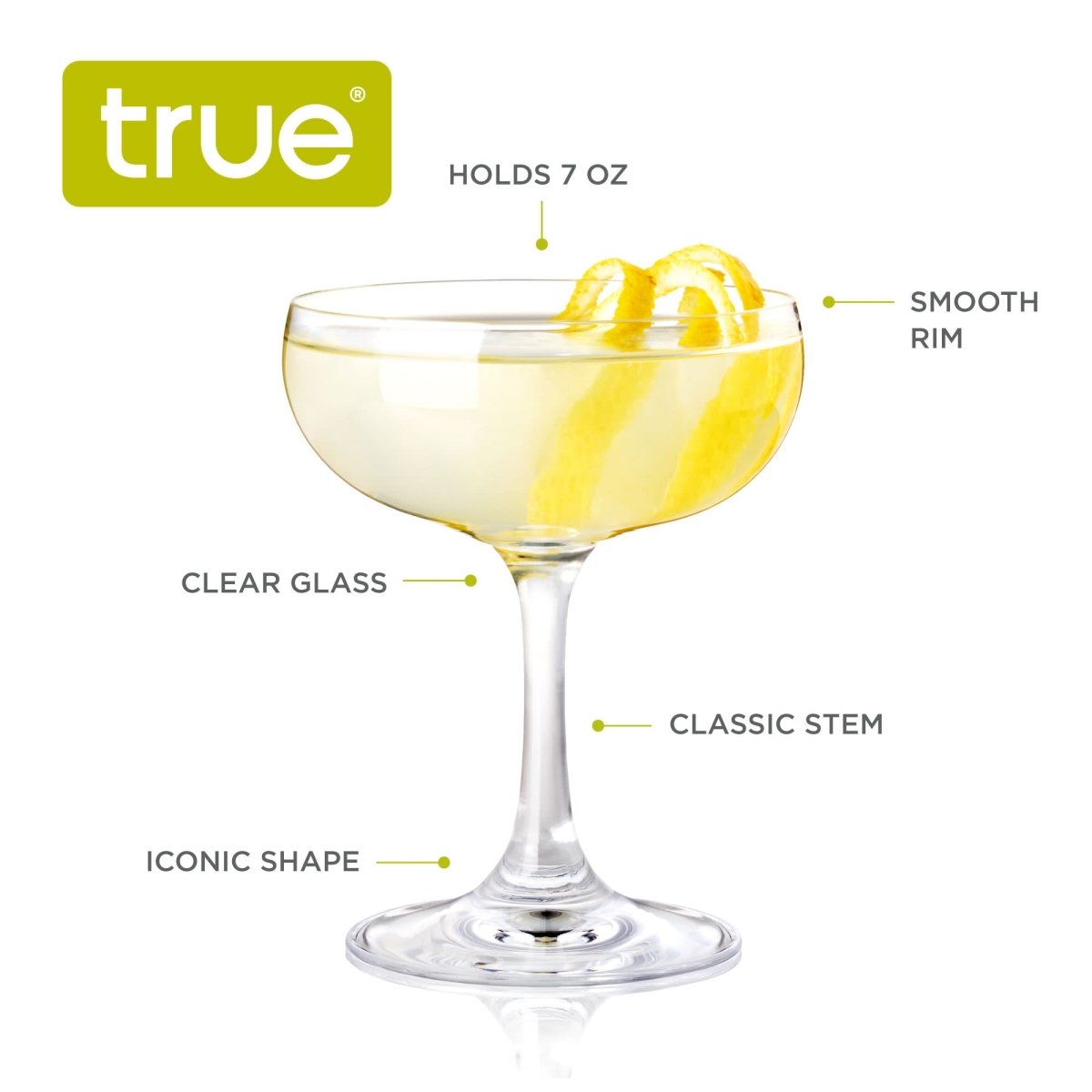 TRUE Coupe Glasses, Set of 4 - lily & onyx