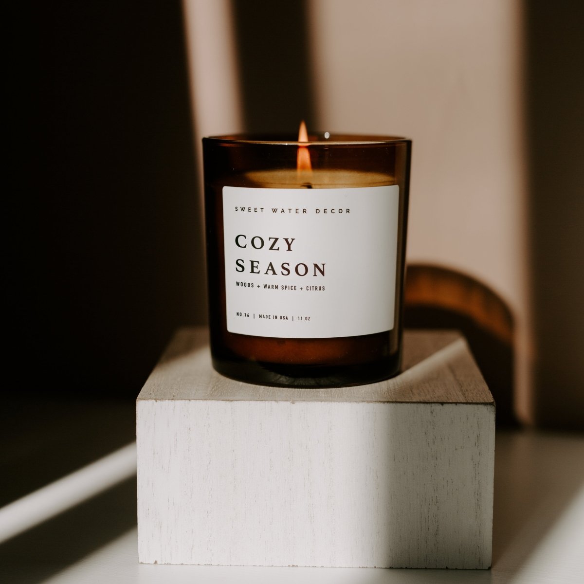 Sweet Water Decor Cozy Season Soy Candle - Amber Jar - 11 oz - lily & onyx
