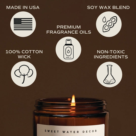 Sweet Water Decor Cozy Season Soy Candle - Amber Jar - 9 oz - lily & onyx