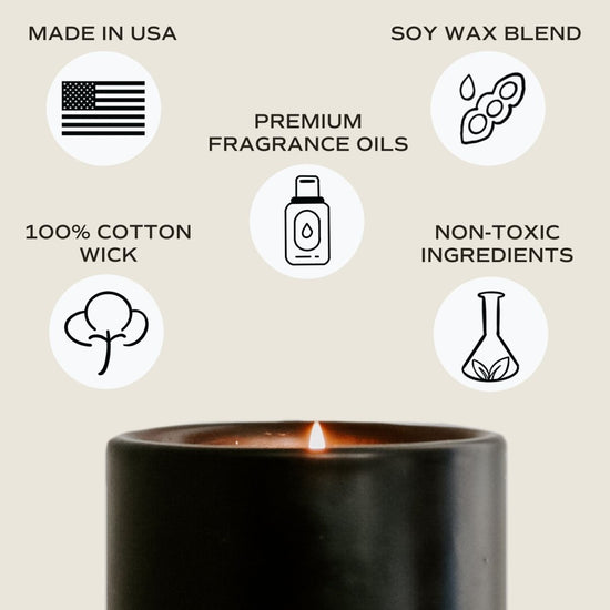 Sweet Water Decor Cozy Season Soy Candle - Black Stoneware Jar - 12 oz - lily & onyx
