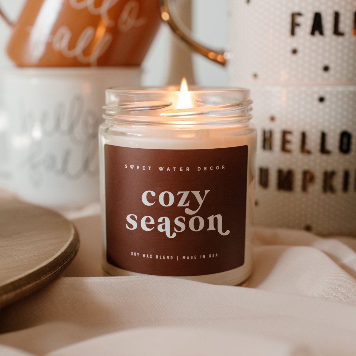 Sweet Water Decor Cozy Season Soy Candle - Clear Jar - 9 oz - lily & onyx
