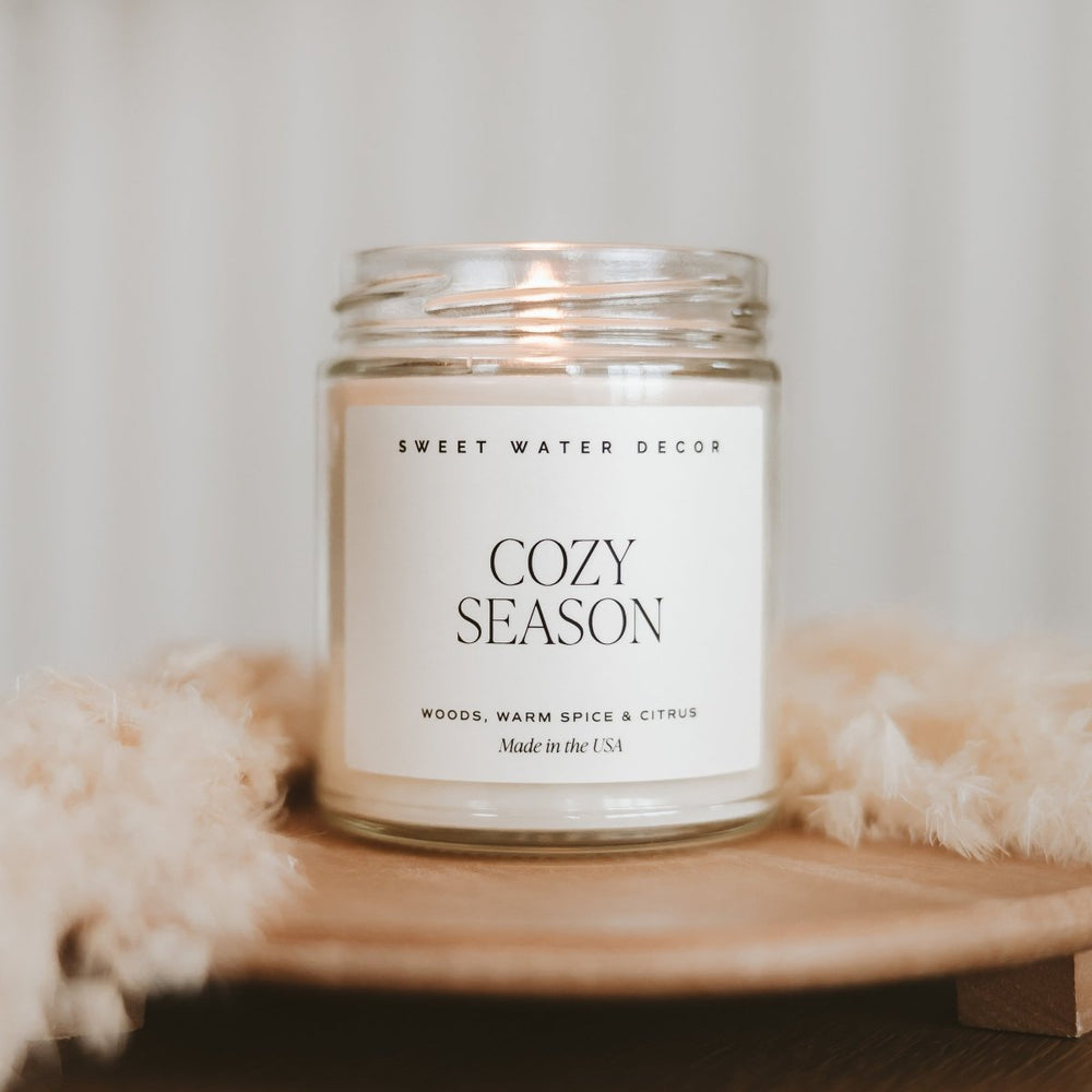 Sweet Water Decor Cozy Season Soy Candle - Clear Jar - 9 oz - lily & onyx