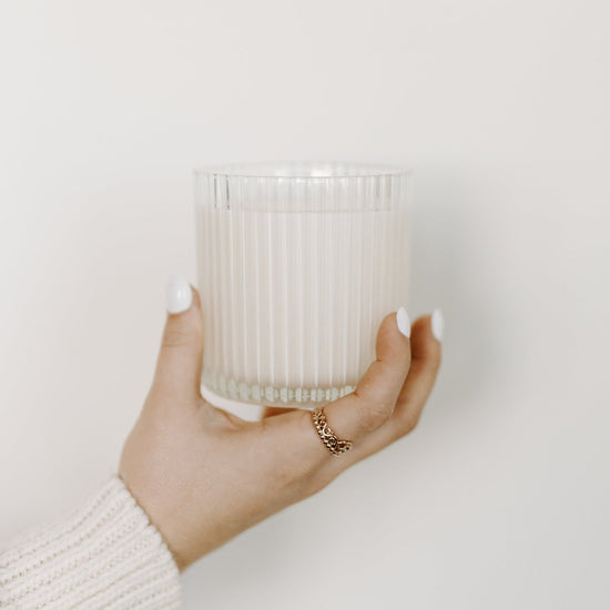 Sweet Water Decor Cozy Season Soy Candle - Ribbed Glass Jar - 11 oz - lily & onyx