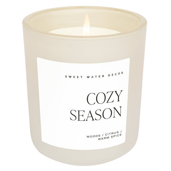Sweet Water Decor Cozy Season Soy Candle - Tan Matte Jar - 15 oz - lily & onyx